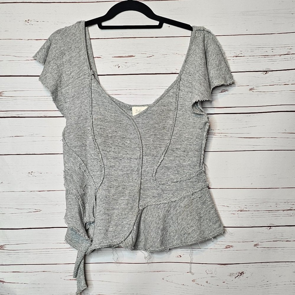 Anthropologie Deletta Burnout Raw Edge Top